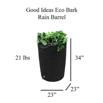 Image showing  50 gal. Impressions Eco Bark Rain Saver Barrel, Recycled Material