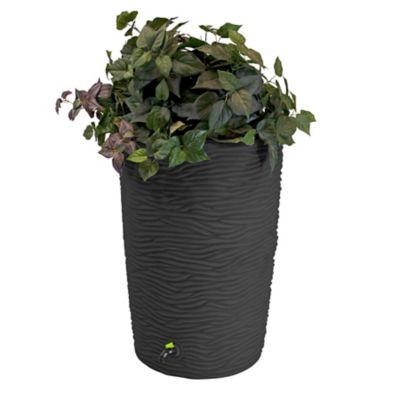 Good Ideas 50 gal. Impressions Eco Palm Rain Saver Barrel, Recycled Material