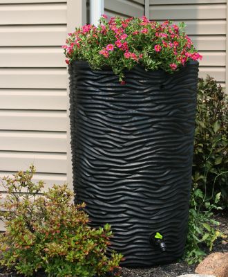 Image showing  50 gal. Impressions Eco Palm Rain Saver Barrel, Recycled Material