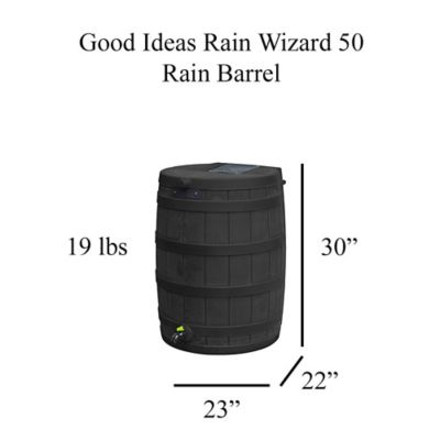 Image showing 6 th Good Ideas 50 gal. Rain Wizard Eco Rain Barrel, Recycled Material