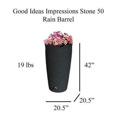 Image showing  50 gal. Impressions Eco Stone Rain Saver Barrel, Recycled Material