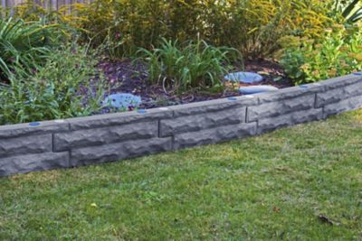 Image showing  Garden Wizard 2 ft. Stone Landscape Border Wall, Dark Granite