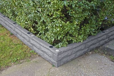 Image showing  Garden Wizard 2 ft. Self Watering Stone Landscape Border Wall, Dark Granite