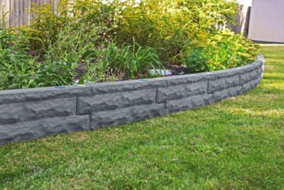 Image showing  Garden Wizard 2 ft. Self Watering Stone Landscape Border Wall, Dark Granite