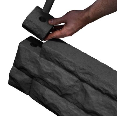 Image showing  Garden Wizard Stone Landscape Border Wall Finish Kit, Dark Granite