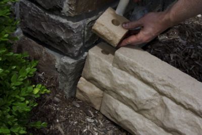 Image showing  Garden Wizard Stone Landscape Border Wall Finish Kit, Sandstone