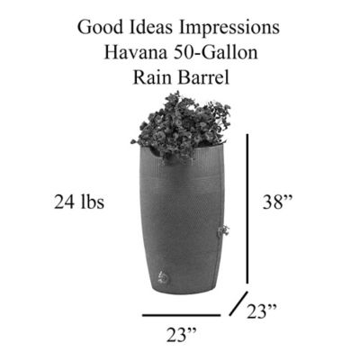 Image showing 5 th Good Ideas 50 gal. Impressions Havana Rain Saver Barrel, Dark Granite