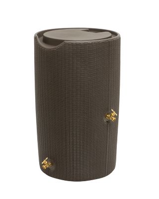 Good Ideas Bali 50 Gal Flat Top Rain Saver Dark Brown