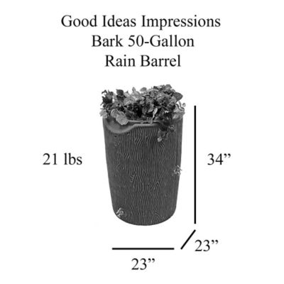 Image showing  50 gal. Impressions Bark Rain Saver Barrel, Sandstone