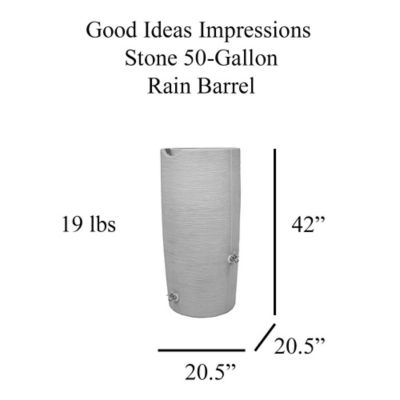 Image showing  50 gal. Impressions Bark Rain Saver Barrel, Terra Cotta