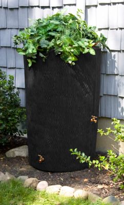 Image showing  90 gal. Impressions Bark Rain Saver Barrel, Black