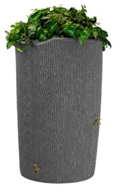 Good Ideas 90 gal. Impressions Bark Rain Saver Barrel, Dark Granite