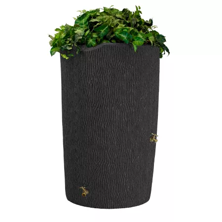 Good Ideas 90 gal Impressions Bark Rain Saver Barrel Dark Granite Rain Barrels