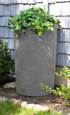 Image showing  90 gal. Impressions Bark Rain Saver Barrel, Dark Granite