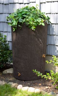 Image showing  90 gal. Impressions Bark Rain Saver Barrel, Oak