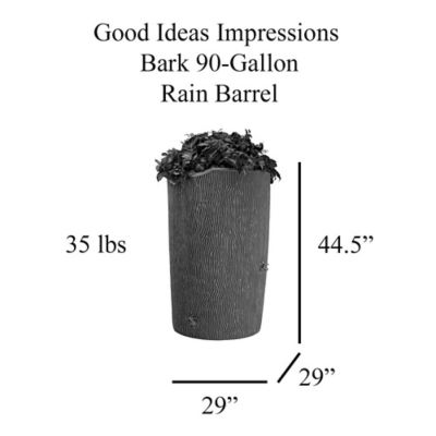 Image showing  90 gal. Impressions Bark Rain Saver Barrel, Oak