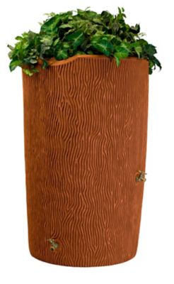 Good Ideas 90 gal. Impressions Bark Rain Saver Barrel, Terra Cotta