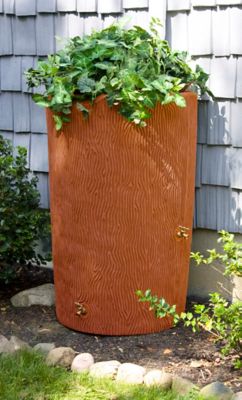 Image showing  90 gal. Impressions Bark Rain Saver Barrel, Terra Cotta