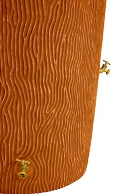 Image showing  90 gal. Impressions Bark Rain Saver Barrel, Terra Cotta