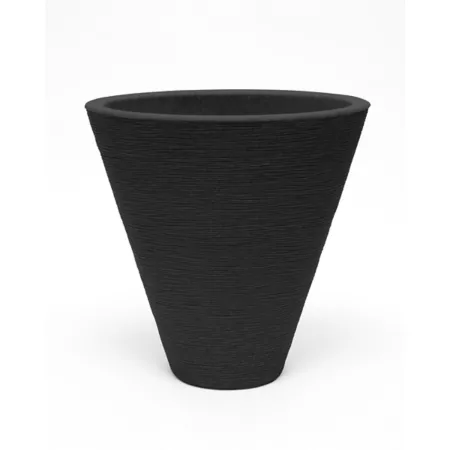 Good ideas 0.75 cu Creekside Plastic Oval Stone Planter Black Planters