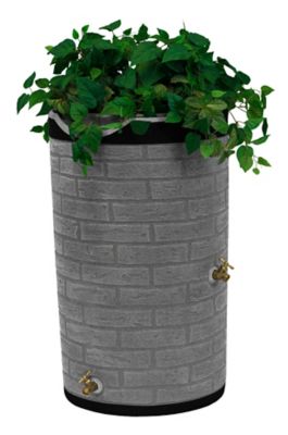 Good Ideas 50 gal. Impressions Downton Rain Saver Barrel, Light Granite, Darkened Ribs