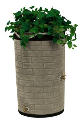 Good Ideas 50 gal. Impressions Downton Rain Saver Barrel, Sandstone, Darkened Ribs