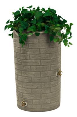 Good Ideas 50 gal. Impressions Downton Rain Saver Barrel, Sandstone