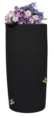 Image showing  50 gal. Impressions Stone Rain Saver Barrel, Black