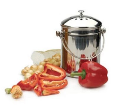 Image showing  3 qt. Kitchen Accents Stainless Steel Kitchen Composter Pail