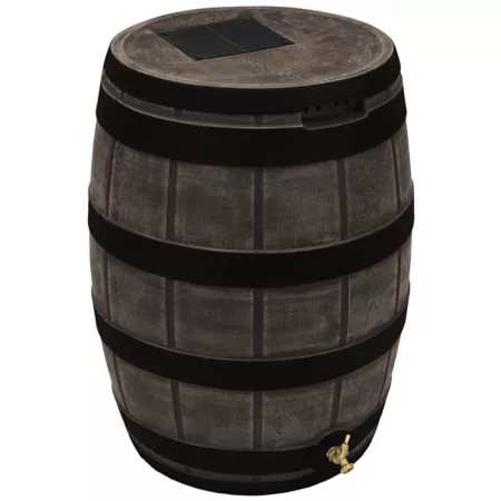 Good Ideas 50 gal Rain Vault Rain Barrel Oak Dark Ribs Rain Barrels