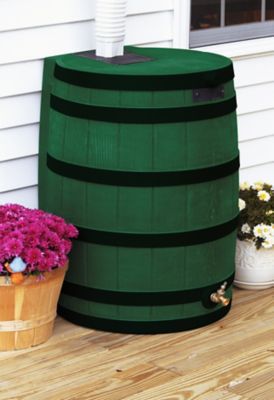 Image showing  40 gal. Rain Wizard Rain Barrel, Green, Darkened Ribs