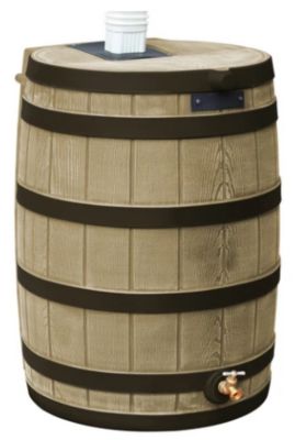 Image showing  40 gal. Rain Wizard Rain Barrel, Khaki, Darkened Ribs