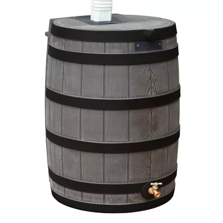 Good Ideas 40 gal Rain Wizard Rain Barrel Oak Dark Ribs Rain Barrels