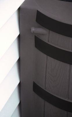 Image showing  40 gal. Rain Wizard Rain Barrel, Oak, Darkened Ribs