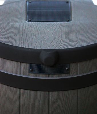 Image showing  40 gal. Rain Wizard Rain Barrel, Oak, Darkened Ribs