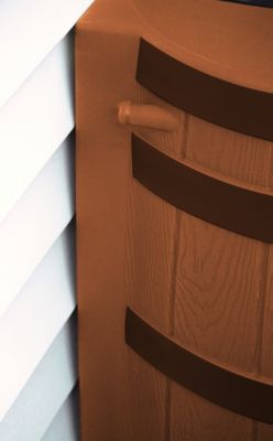 Image showing  40 gal. Rain Wizard Rain Barrel, Terra Cotta, Darkened Ribs