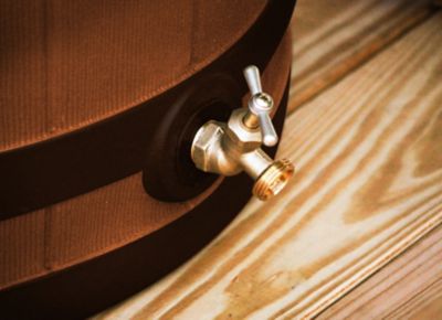 Image showing 5 th Good Ideas 40 gal. Rain Wizard Rain Barrel, Terra Cotta, Darkened Ribs