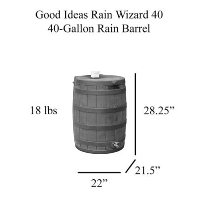 Image showing 6 th Good Ideas 40 gal. Rain Wizard Rain Barrel, Terra Cotta, Darkened Ribs