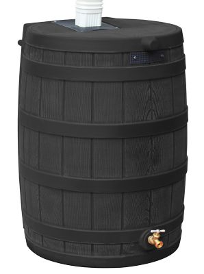 Image showing  50 gal. Rain Wizard Rain Barrel, Black, Diverter Kit