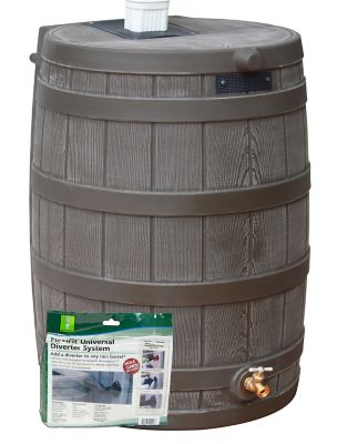 Good Ideas 50 gal. Rain Wizard Diverter Kit, Oak