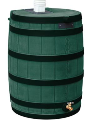 Good Ideas 50 gal. Rain Wizard Rain Barrel, Green, Darkened Ribs