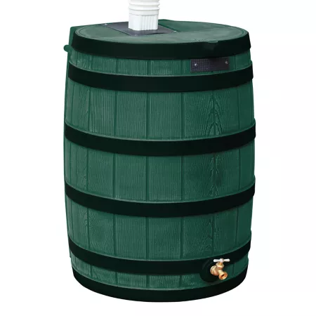 Good Ideas 50 gal Rain Wizard Rain Barrel Green Dark Ribs Rain Barrels