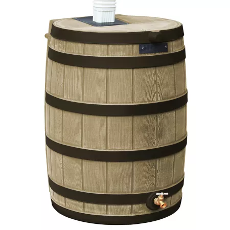 Good Ideas 50 gal Rain Wizard Rain Barrel Khaki Dark Ribs Rain Barrels