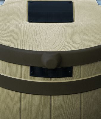 Image showing  50 gal. Rain Wizard Rain Barrel, Khaki, Darkened Ribs