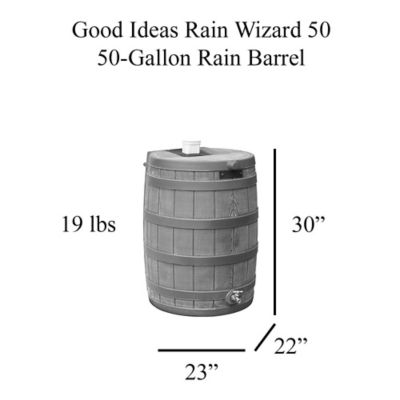 Image showing 6 th Good Ideas 50 gal. Rain Wizard Rain Barrel, Khaki, Darkened Ribs
