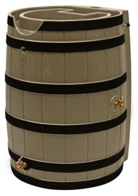 Good Ideas 65 gal. Rain Wizard Rain Barrel, Dark Ribbed Khaki