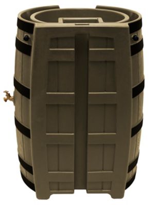 Image showing  65 gal. Rain Wizard Rain Barrel with Darkened Ribs, Khaki