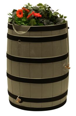Image showing  65 gal. Rain Wizard Rain Barrel with Darkened Ribs, Khaki