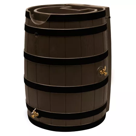 Good Ideas 65 gal Rain Wizard Rain Barrel Dark Ribbed Oak Rain Barrels