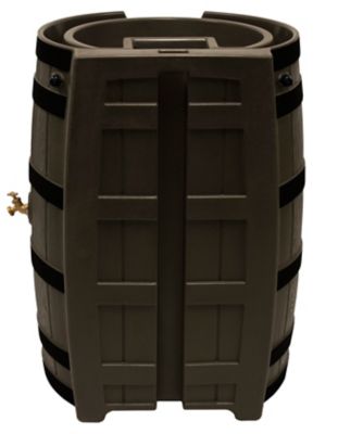 Image showing  65 gal. Rain Wizard Rain Barrel, Dark Ribbed Oak